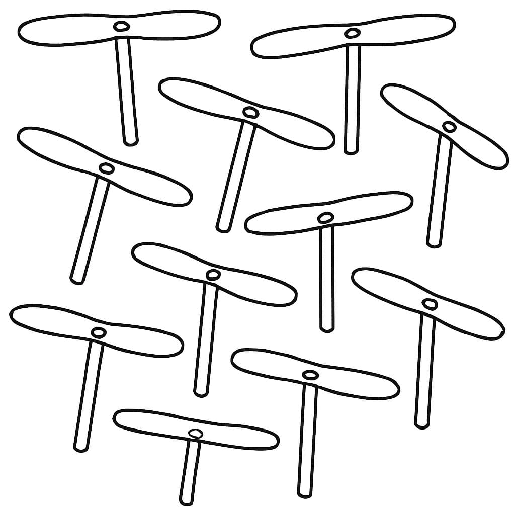 竹とんぼ 簡単 ぬりえ