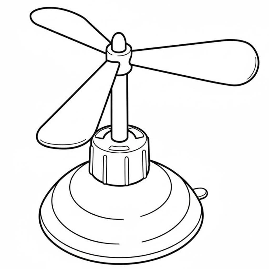 竹とんぼ 基本的な ぬりえ