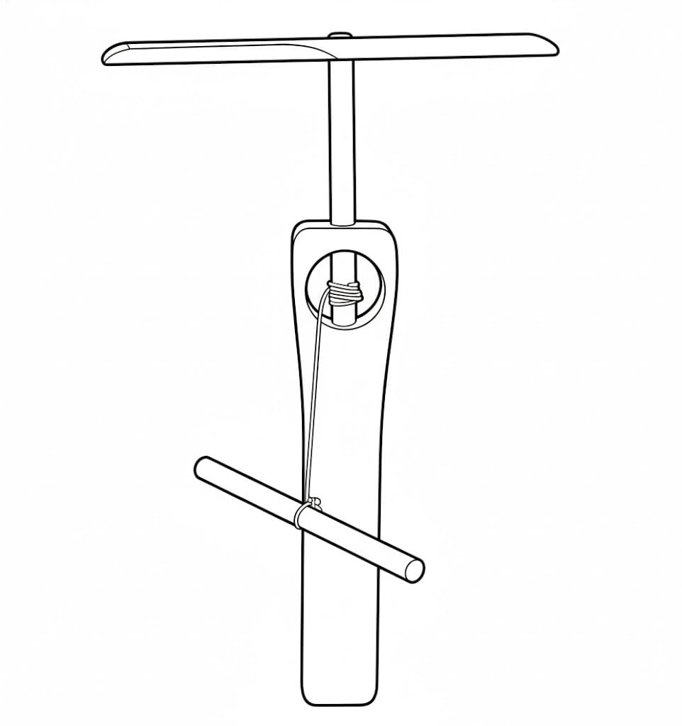 竹とんぼ 無料で印刷可能 ぬりえ