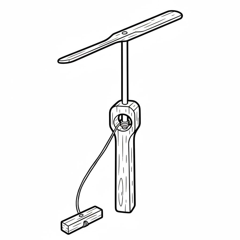 竹とんぼ 無料で ぬりえ