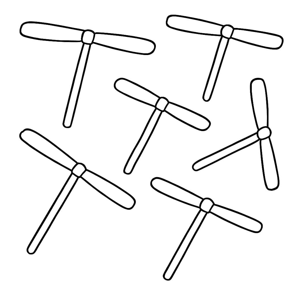 竹とんぼ 単純 ぬりえ