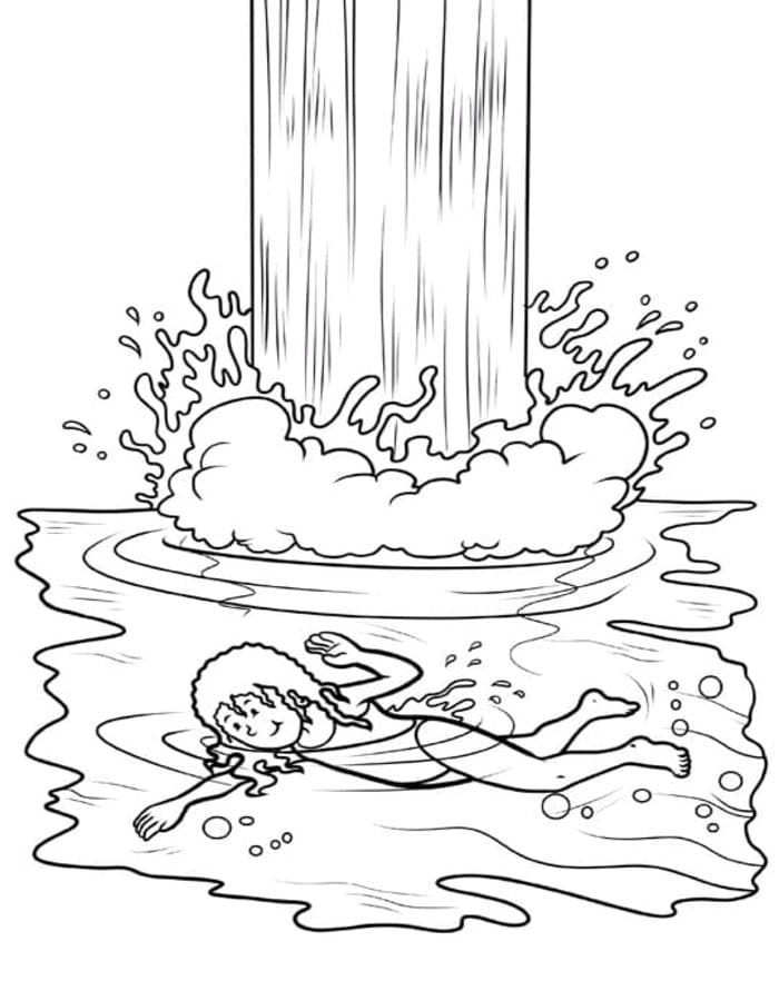 滝 印刷 ぬりえ
