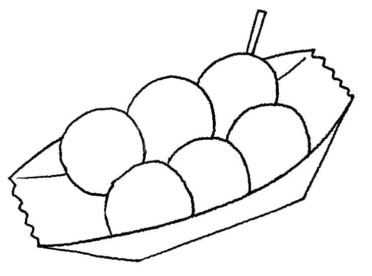 たこ焼き 4 ぬりえ