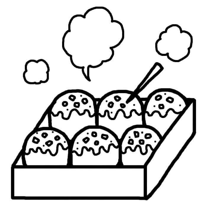 たこ焼き 5 ぬりえ