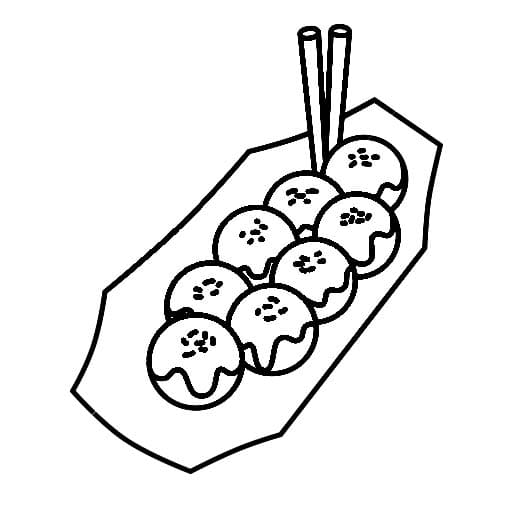 たこ焼き 6 ぬりえ