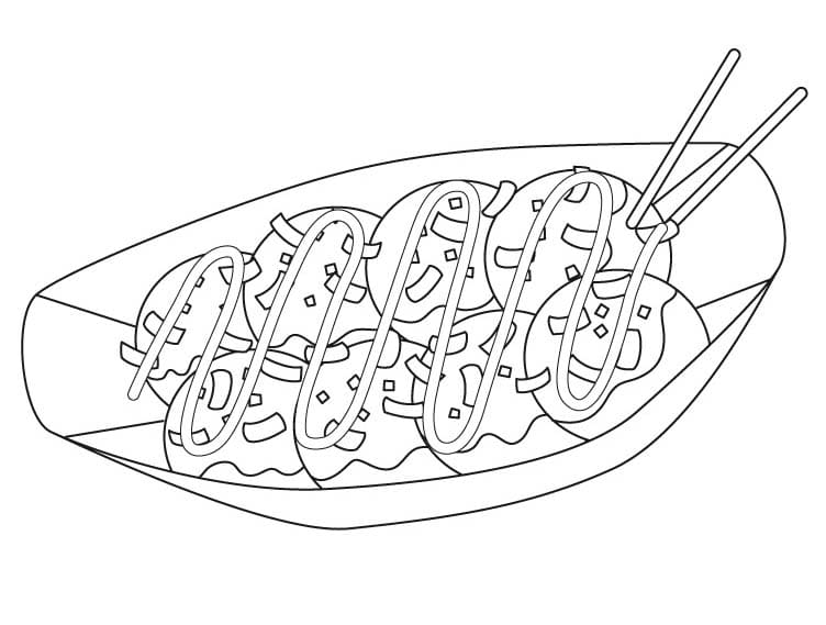 たこ焼き 簡単 描く ぬりえ