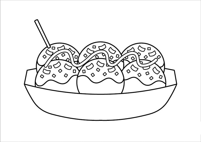 たこ焼き 無料で描く ぬりえ