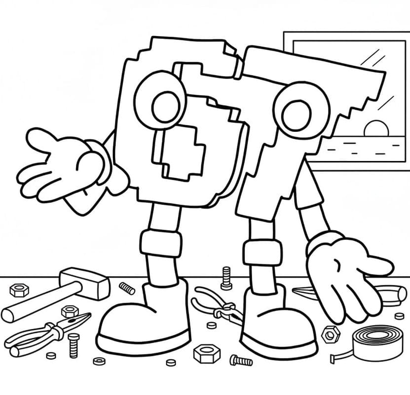 単純 67 ブレインロット 描く ぬりえ