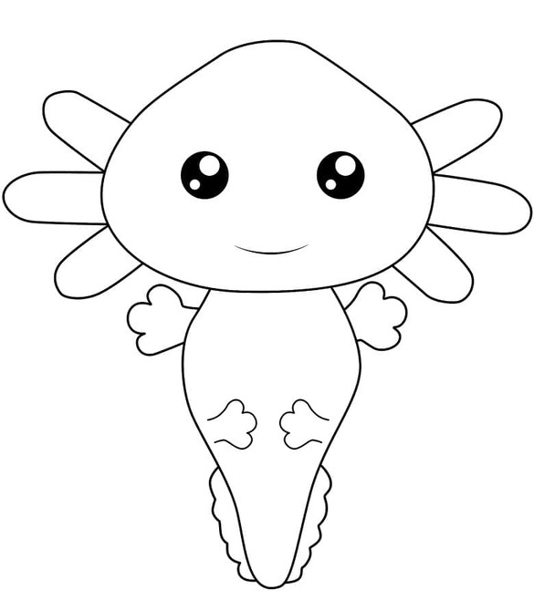 単純 アホロートル 描く ぬりえ