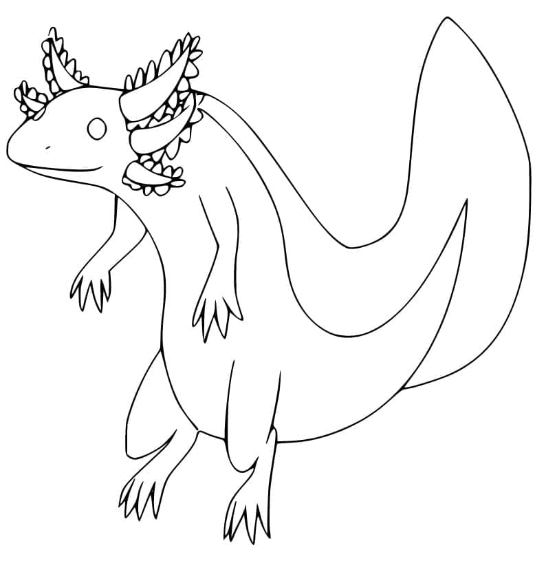 単純 アホロートル ぬりえ