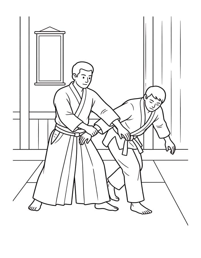単純 合気道 描く ぬりえ