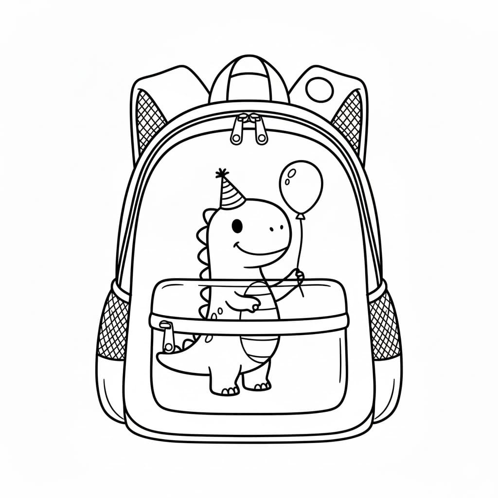 単純 バックパック 描く ぬりえ