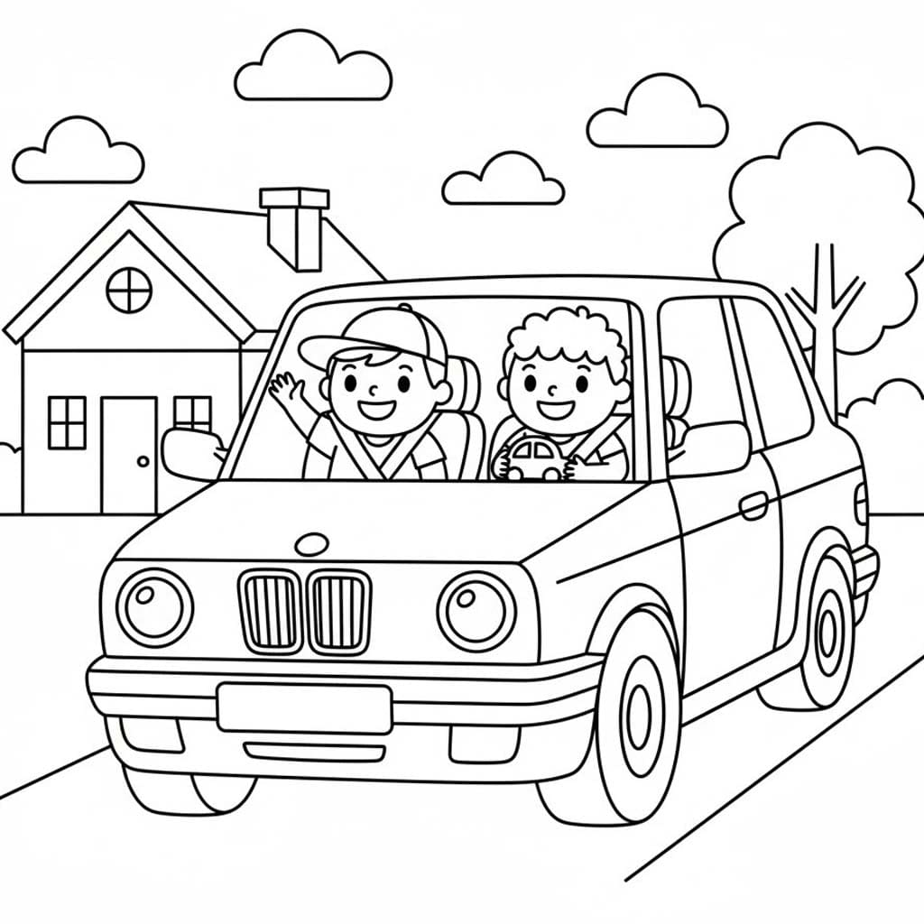 単純 BMW 描く ぬりえ