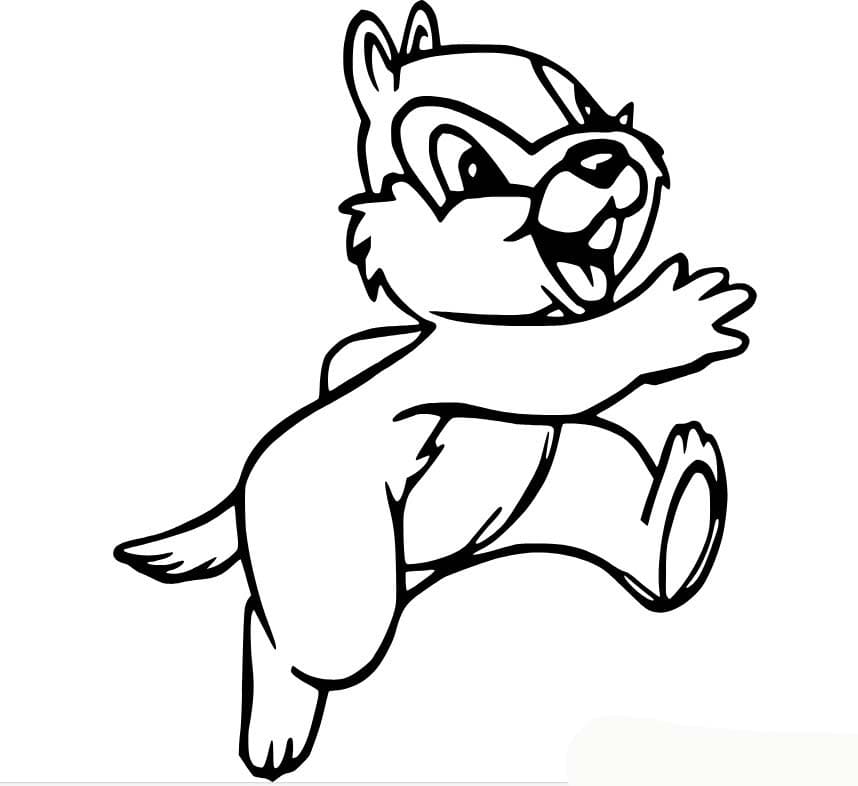 単純 チップとデール 描く ぬりえ