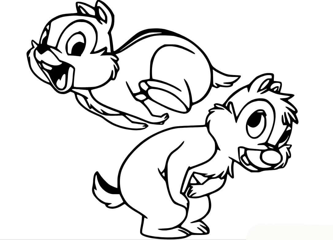 単純 チップとデール ぬりえ