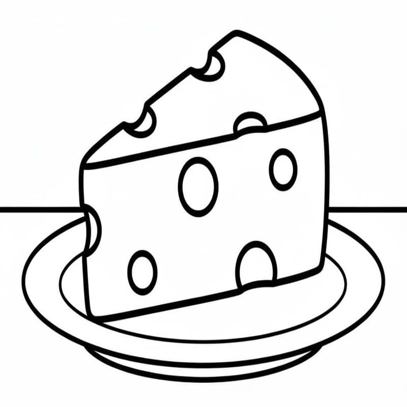 単純 チーズ 描く ぬりえ