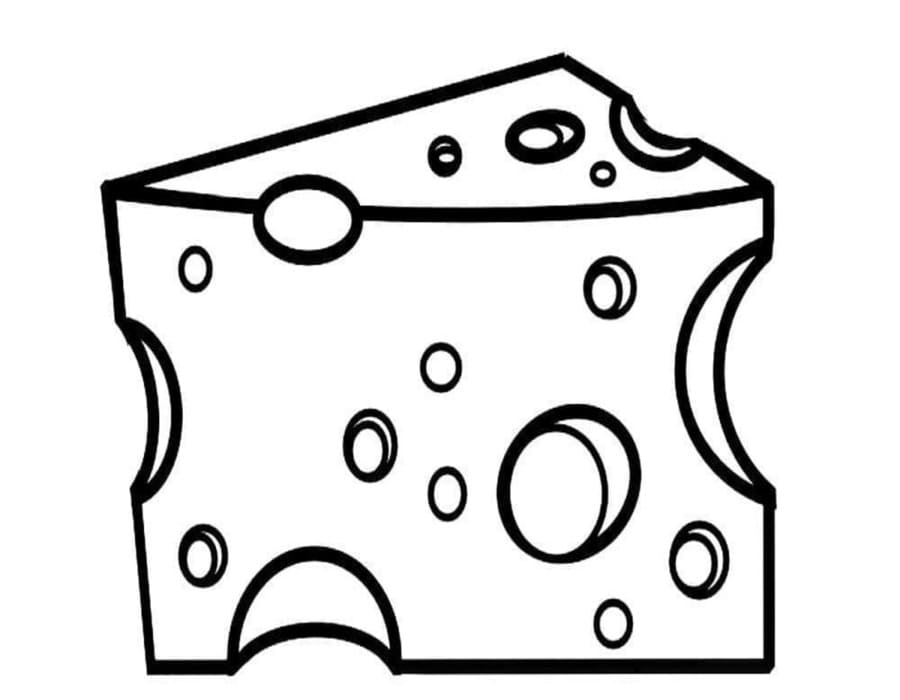 単純 チーズ ぬりえ