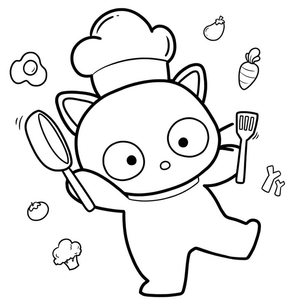 単純 チョコキャット 描く ぬりえ