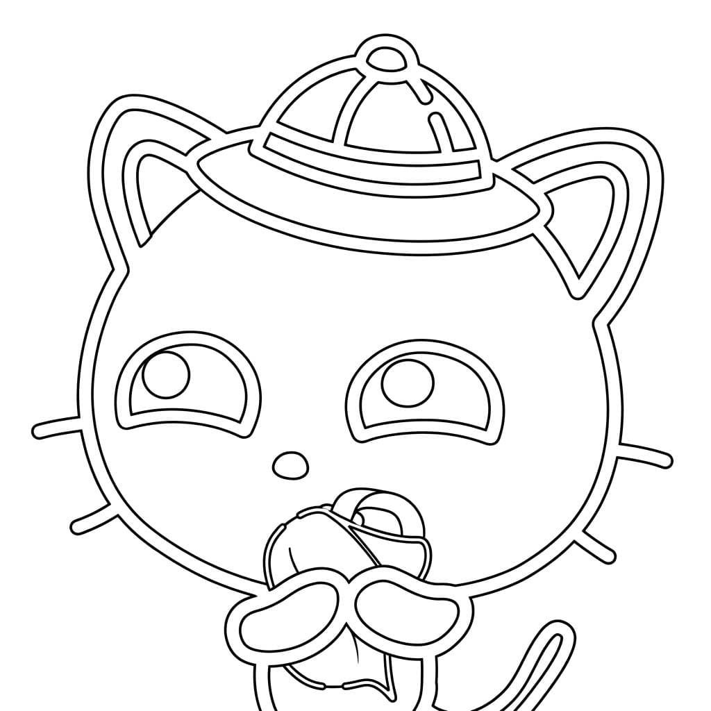 単純 チョコキャット ぬりえ