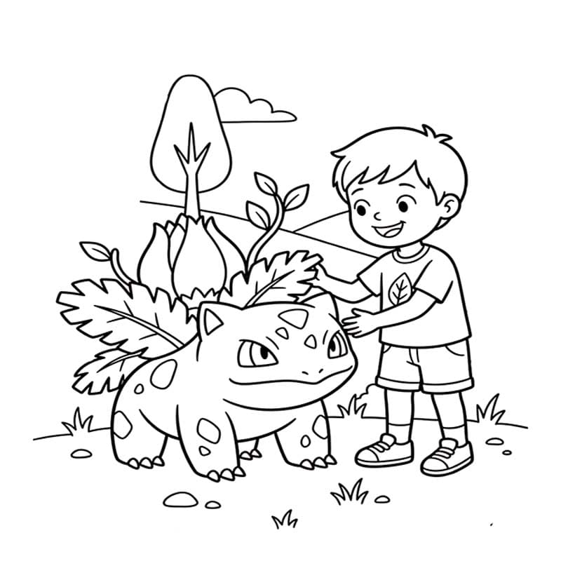 単純 フシギソウ ぬりえ