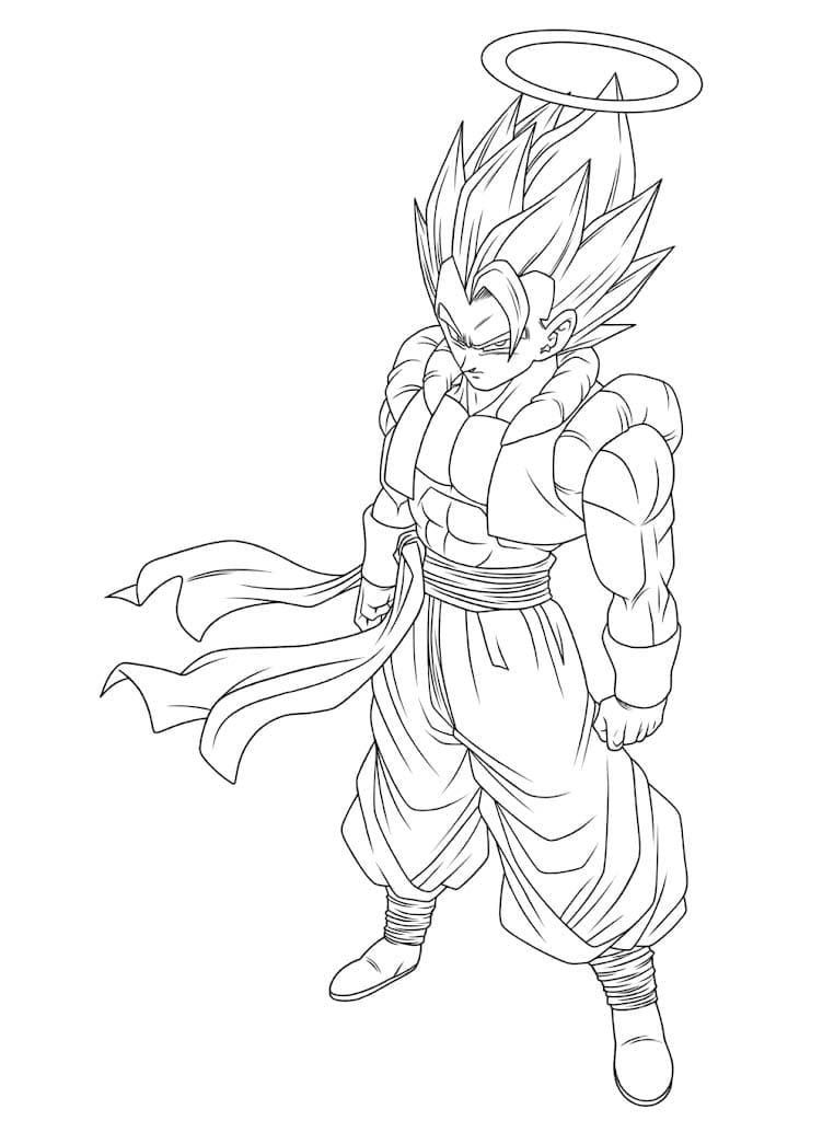 単純 ゴジータ 描く ぬりえ