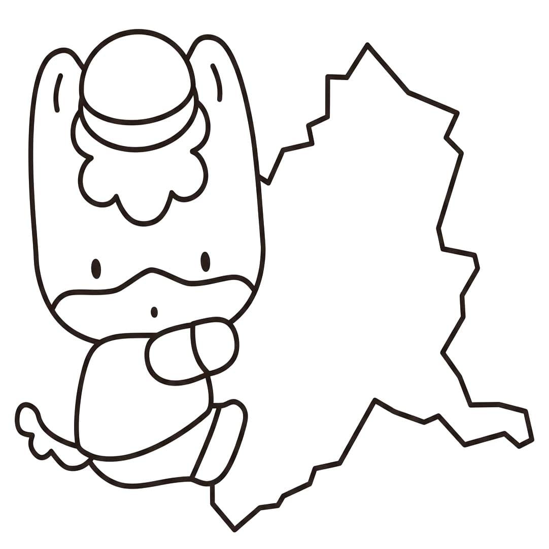 単純 ぐんまちゃん ぬりえ