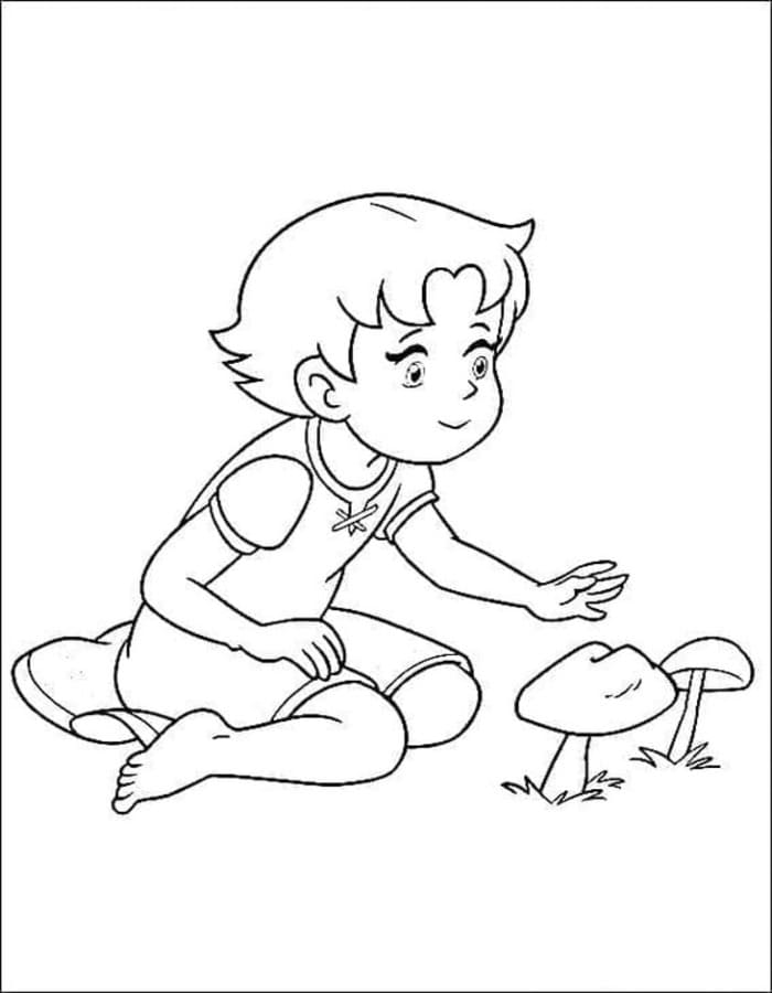 単純 ハイジ 描く ぬりえ
