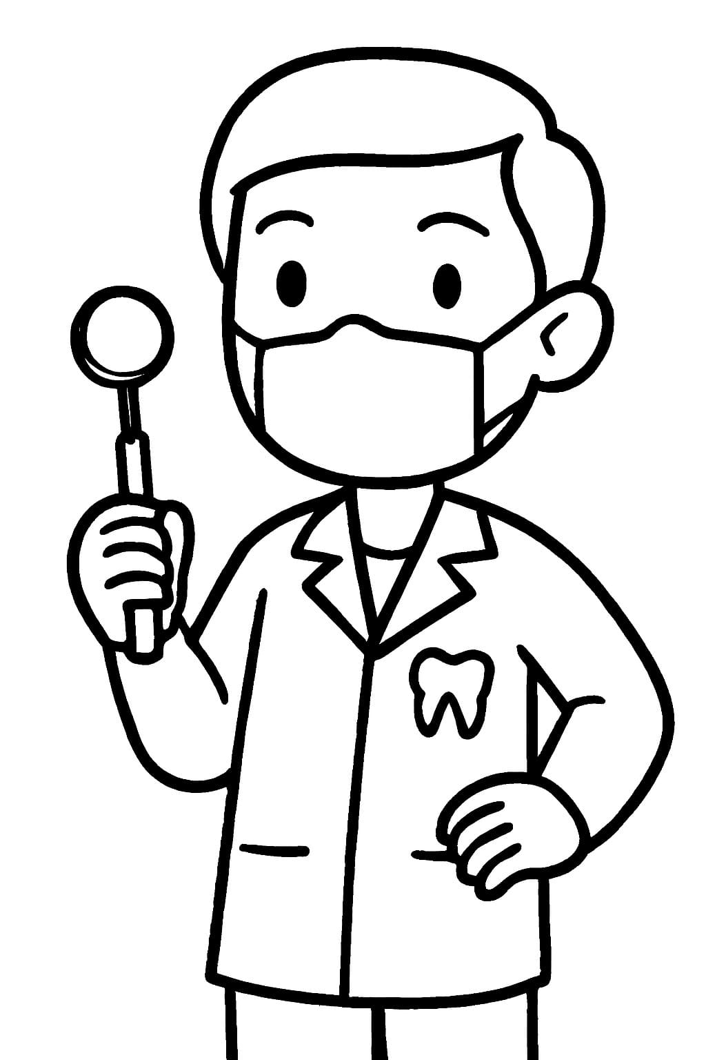 単純 歯医者 ぬりえ