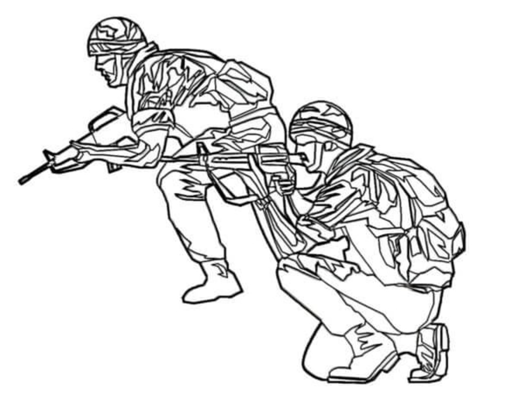 単純 兵士たち 描く ぬりえ