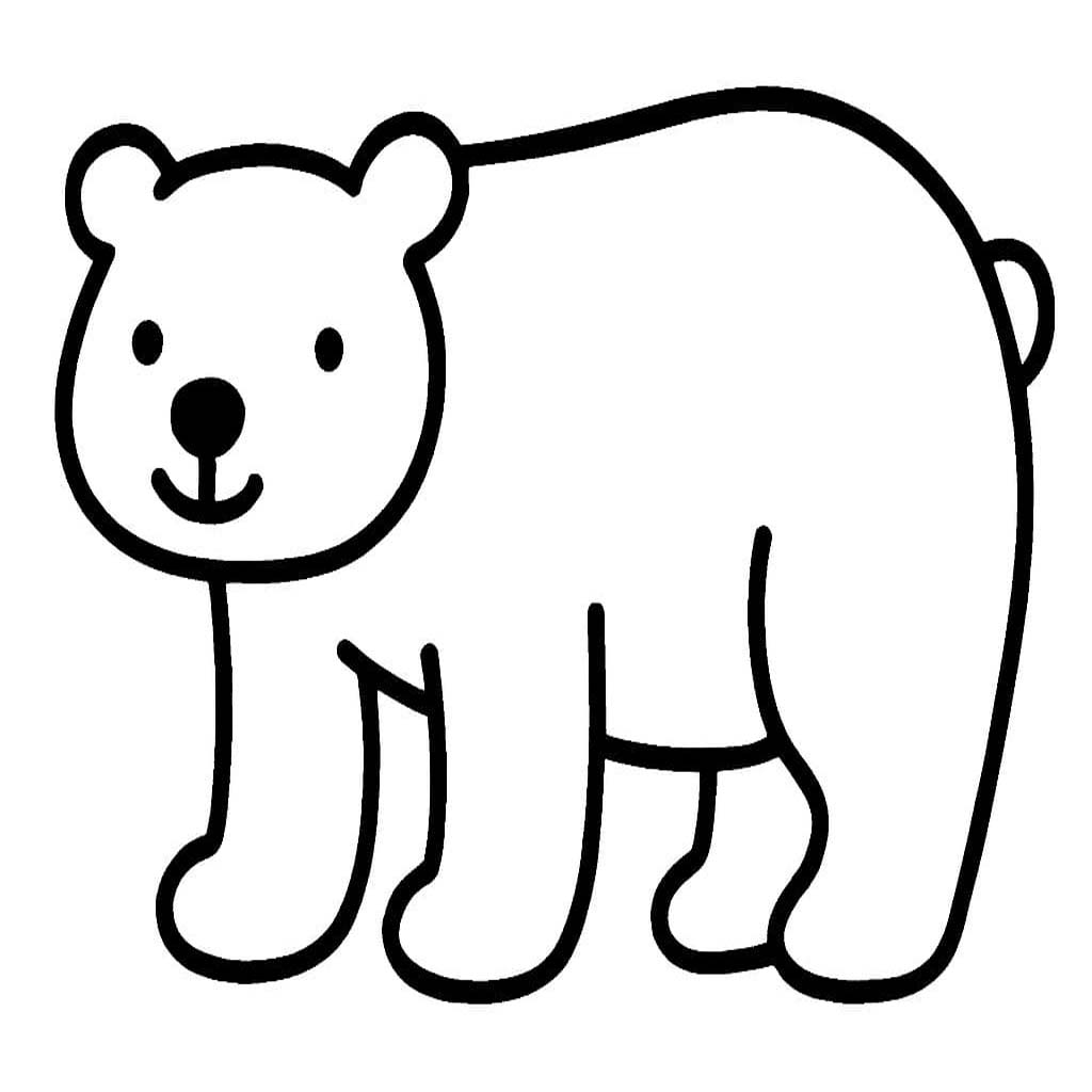 単純 ホッキョクグマ 描く ぬりえ