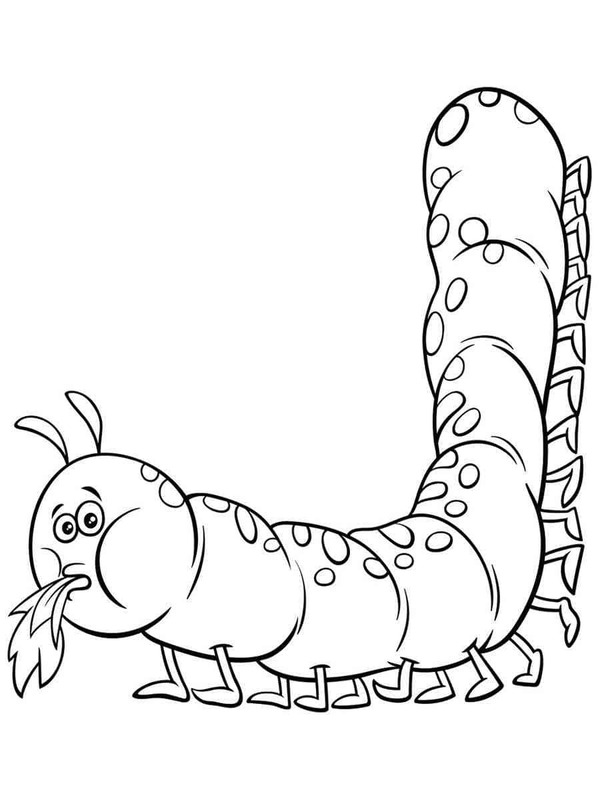 単純 イモムシ 描く ぬりえ