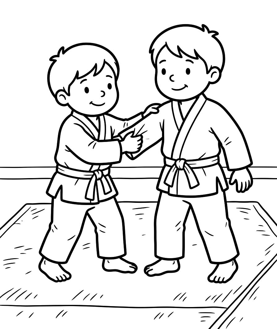 単純 柔道 ぬりえ