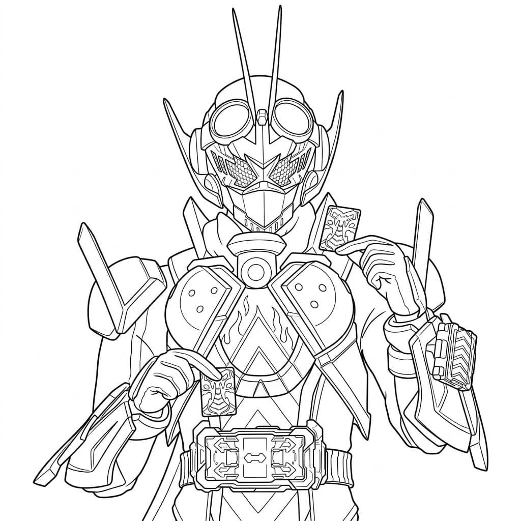 単純 仮面ライダーガッチャード 描く ぬりえ