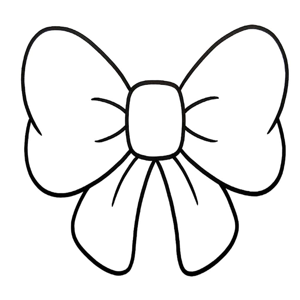 単純 髪の弓 描く ぬりえ