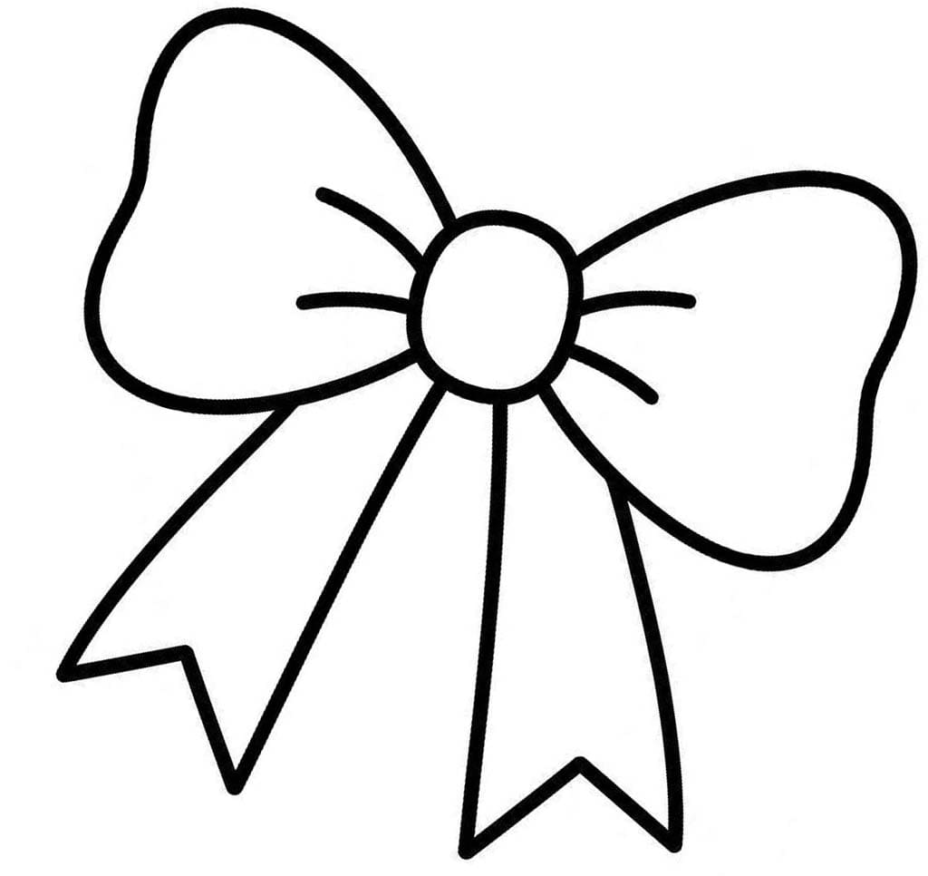 単純 髪の弓 ぬりえ