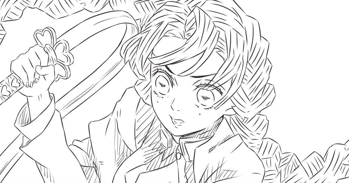 単純 甘露寺蜜璃 描く ぬりえ