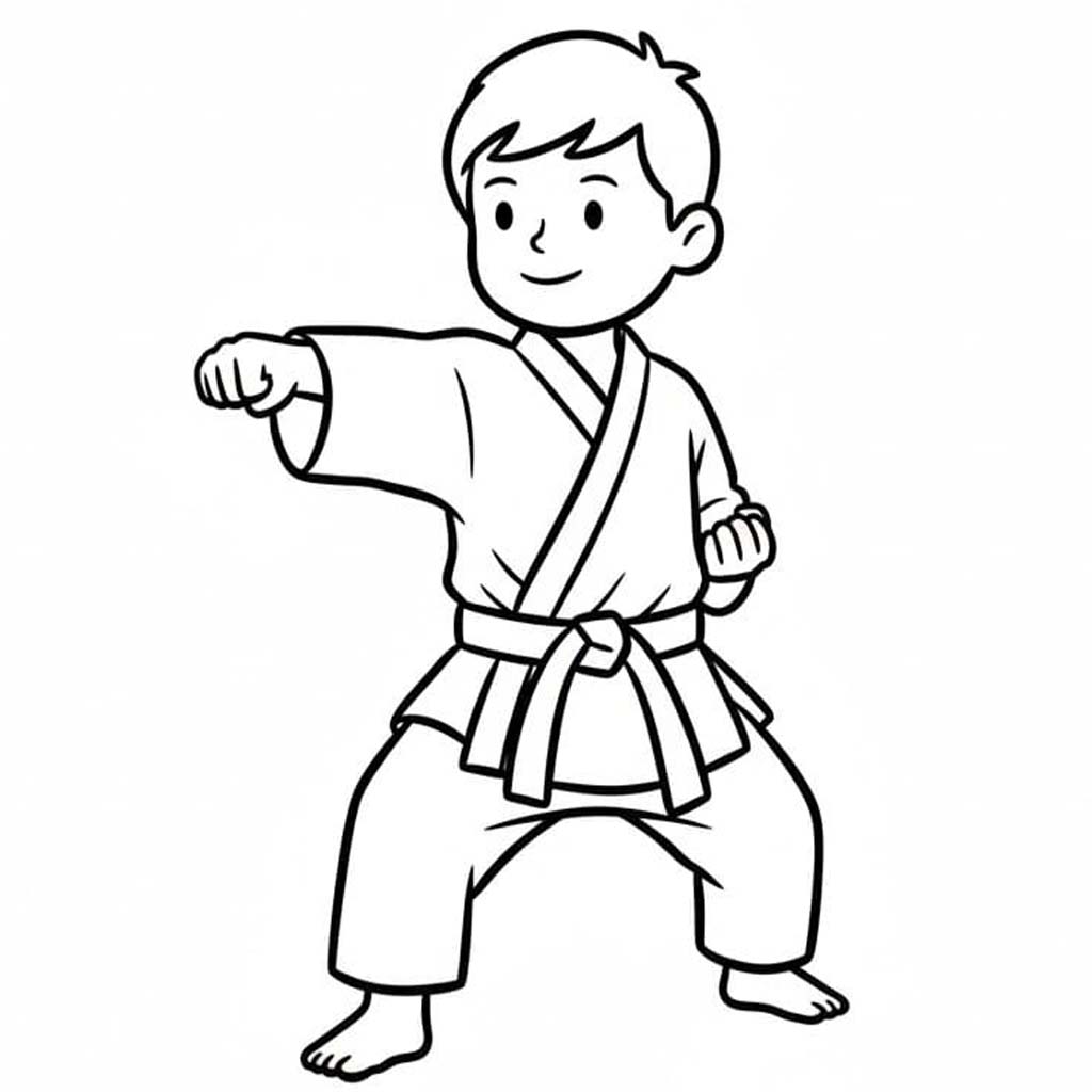 単純 空手 描く ぬりえ