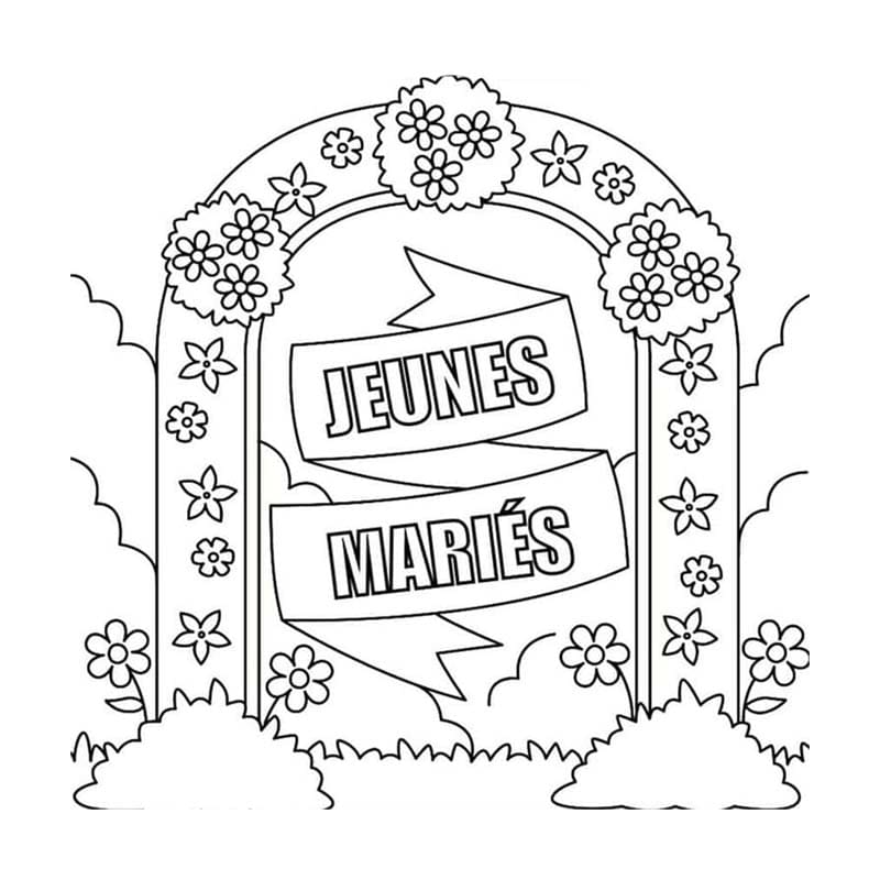 単純 結婚式 描く ぬりえ