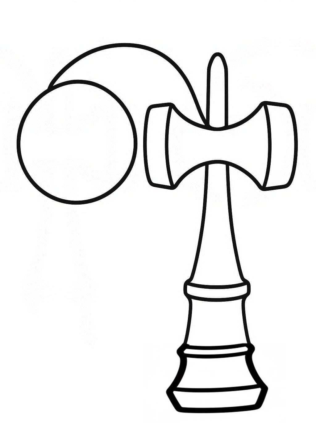 単純 けん玉 描く ぬりえ