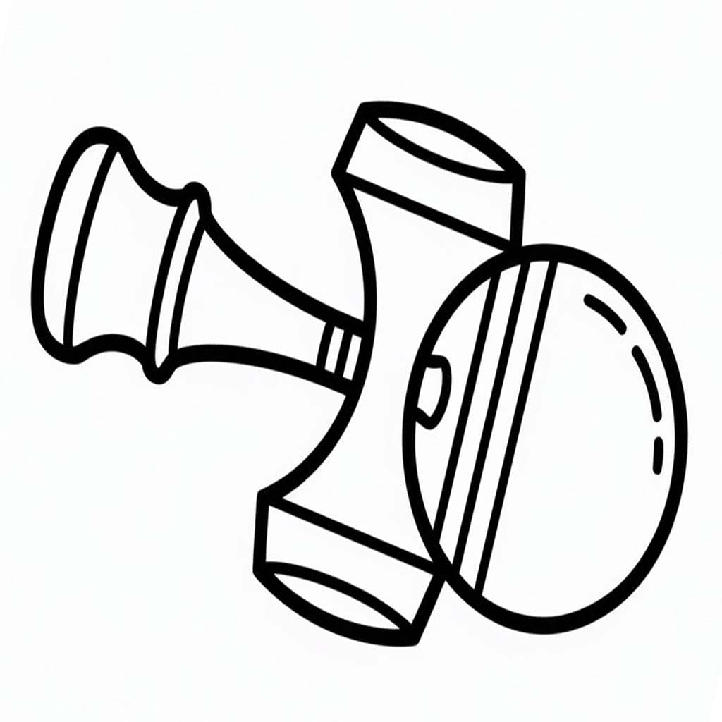 単純 けん玉 ぬりえ