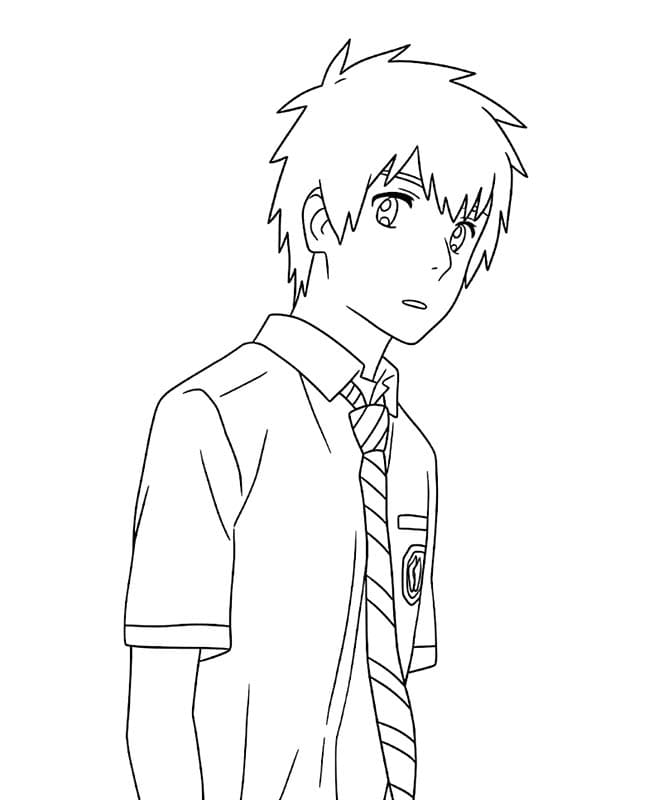 単純 君の名は。描く ぬりえ