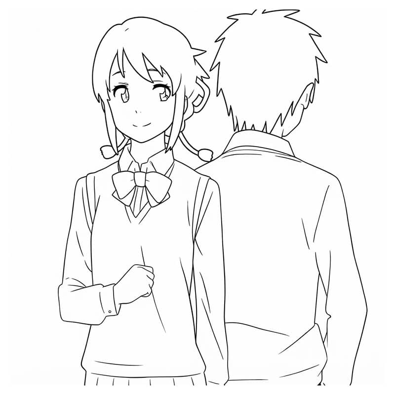 単純 君の名は。 ぬりえ