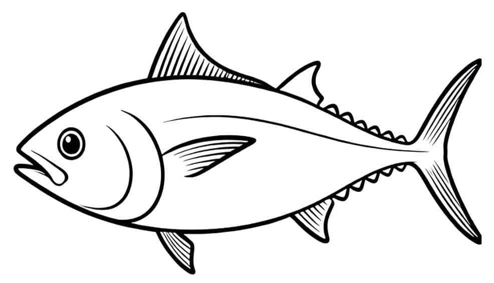 単純 マグロ ぬりえ