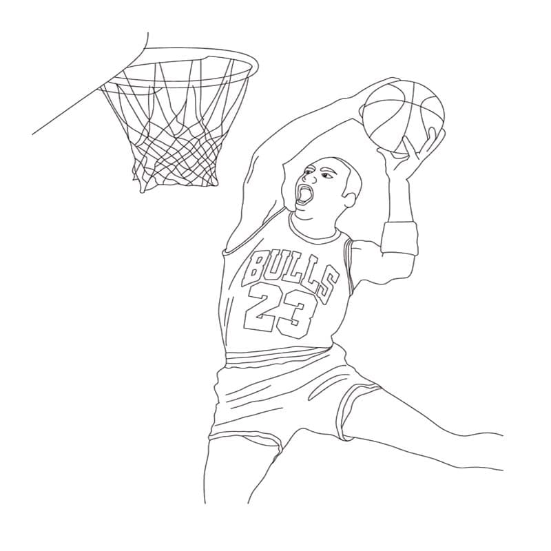 単純 マイケル・ジョーダン 描く ぬりえ