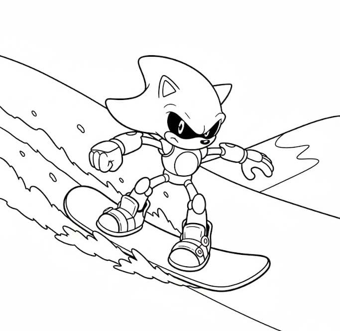 単純 メタルソニック 描く ぬりえ