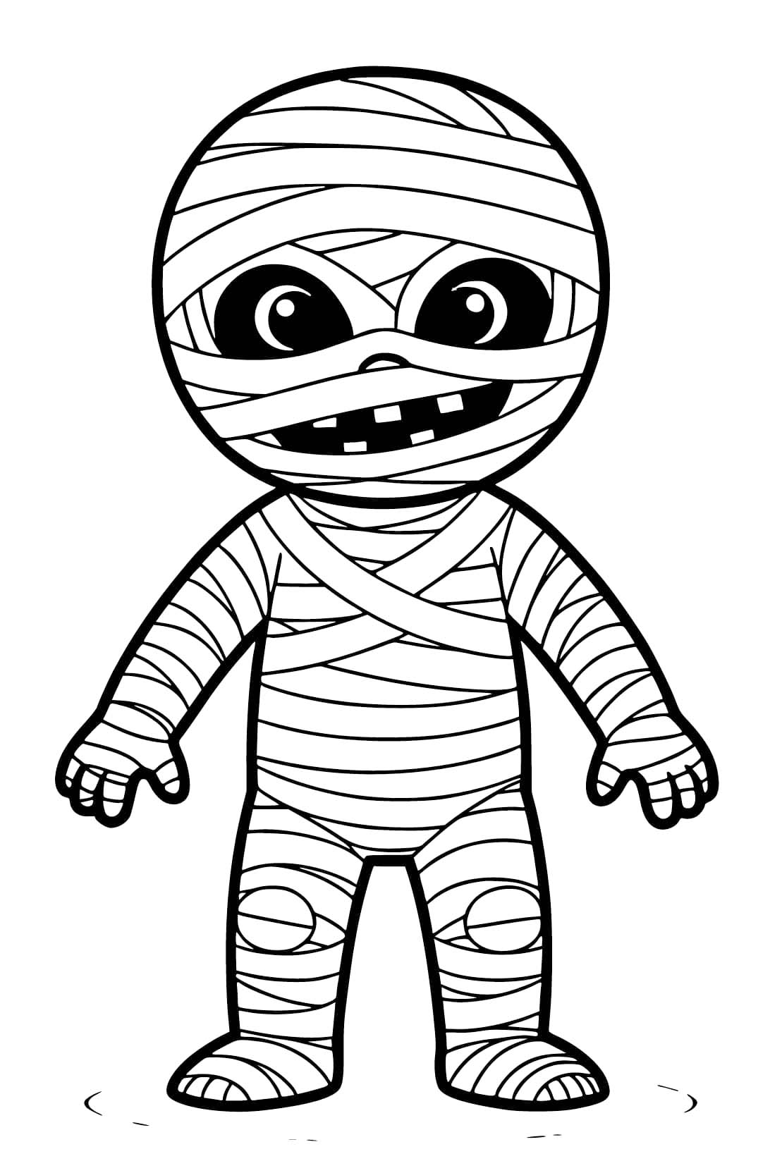 単純ミイラ ぬりえ