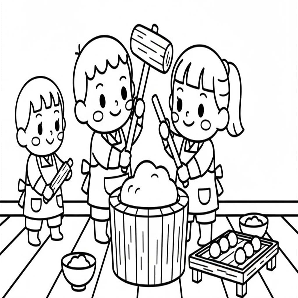 単純 餅 描く ぬりえ