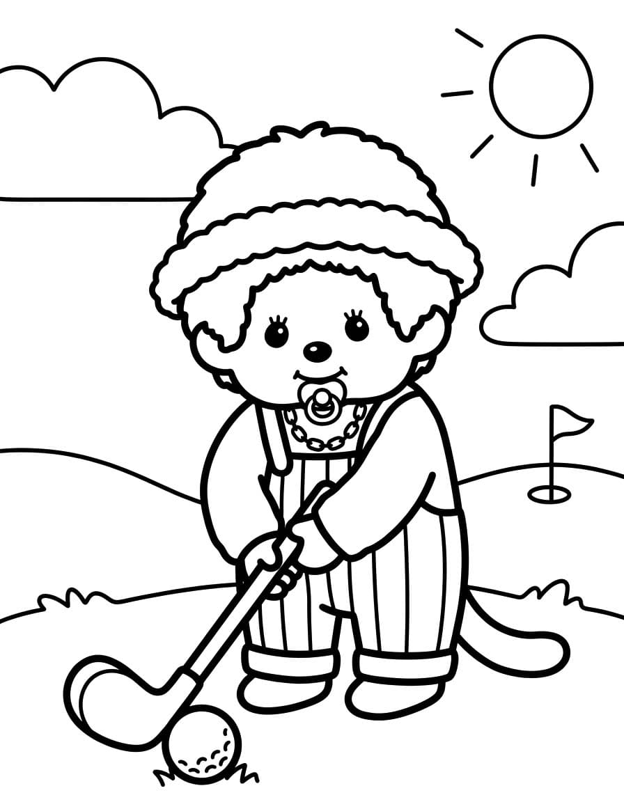 単純 モンチッチ 描く ぬりえ