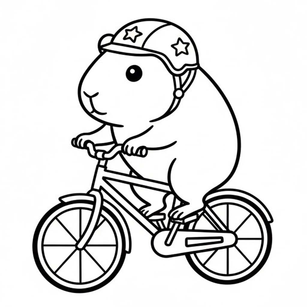 単純 モルモット 描く ぬりえ