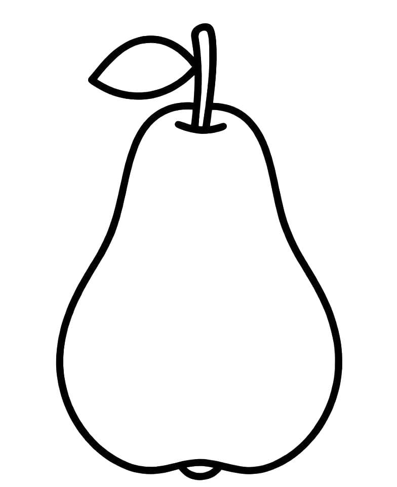 単純 ナシ 描く ぬりえ